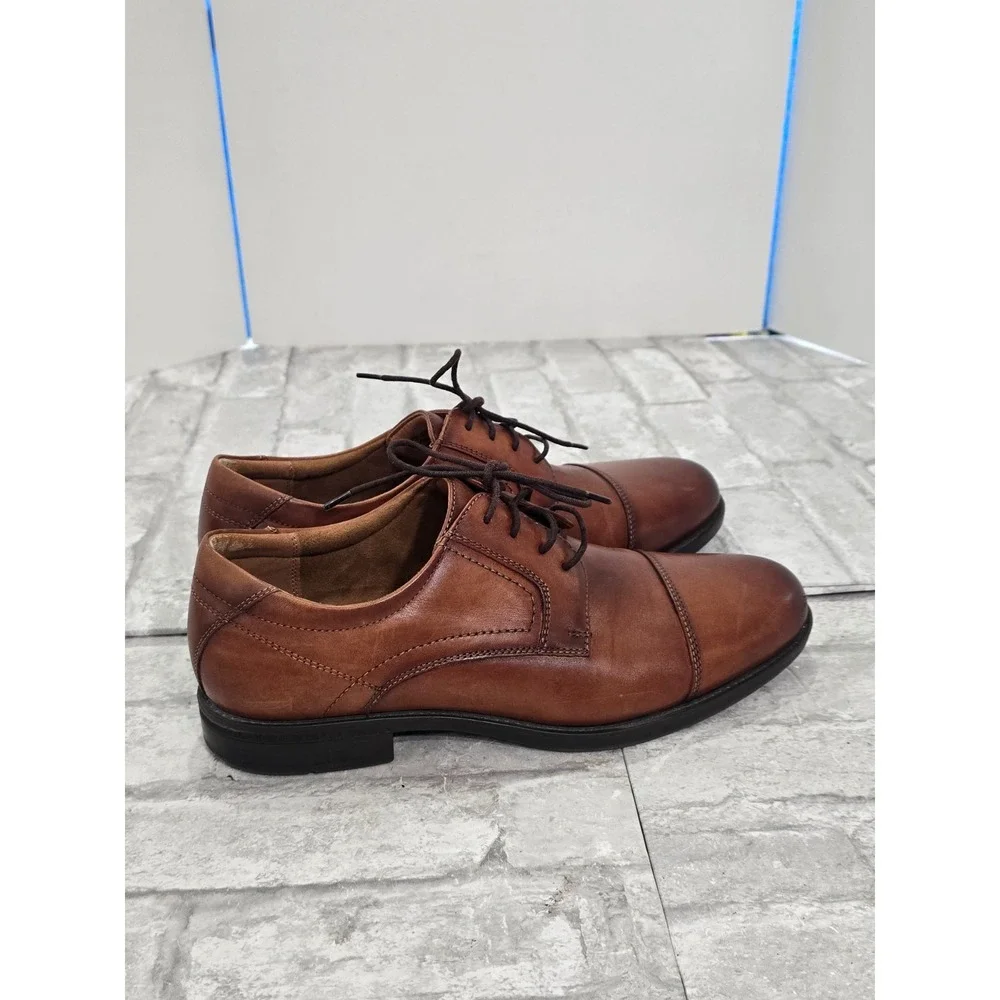 Florsheim Mens Dress Shoes 10 Brown Leather Midtown Cap Toe Oxford EXCELLENT